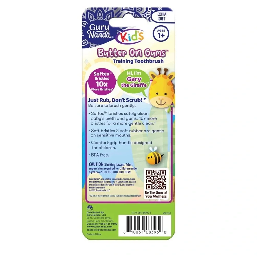 GuruNanda Kids Butter on Gums Giraffe Training Toothbrush
